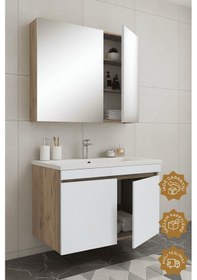 Resim Teta Home Tokyo 65 Cm Mdf Banyo Dolabı Seti Atlantik Çam-beyaz Atlantik Çam - Beyaz 