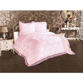 Resim Fransız Dantelli Lalezar Yatak Örtüsü Pudra 