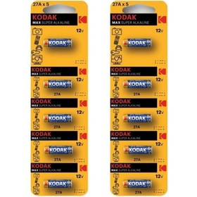 Resim Kodak Pil 27 A Araba Garaj Kumanda Pili 12 Volt 2 Paket 5 Li 27a Alkalin Kumanda Pili 