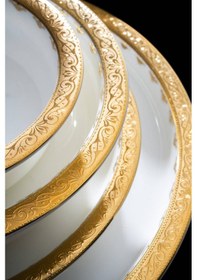 Resim Acar Valiere 12 Kişilik 58 Parça Yemek Takımı Beyaz/gold 