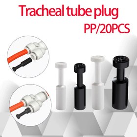 Resim 20 adet Trakeal Tüp Tıpası - Sızdırmaz, Kolay Kurulum, Dayanıklı Plastik Hava Yolu Koruma Kapakları 4mm/6mm/8mm/10mm/12mm Tüpler için, Siyah & Beyaz, Tıbbi Cihazlarla Uyumlu, Hava Yolu Koruma, Şık Tasarım, Güvenli Uyum Tasarımı 
