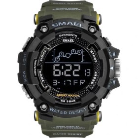 Resim Hanyang Armygreen Smael Erkek Izle Askeri Suya Dayanıklı Spor Saatler Ordu Büyük Arama LED Dijital Saatı Kronometre Erkek 1802 Saat (Yurt Dışından) 