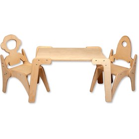 Resim KIDOPPO Uzay Temalı Masa Sandalye Takımı | çocuk Aktivite Masası Ve Sandalyeler | ahşap Çocuk Mobilyası 