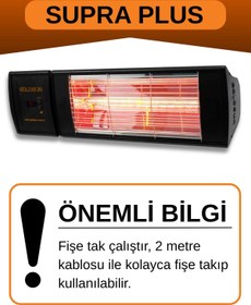 Resim Goldsun Supra Plus 2000 Watt GSS20P Kumandalı Suya Dayanıklı Elektrikli İnfrared Isıtıcı-Siyah 