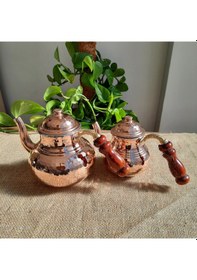 Resim 1.4 Lt Küçük Boy Bakır Çaydanlık Bakır 