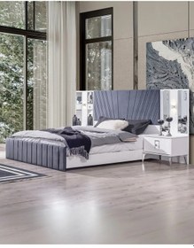 Resim Rio Gümüş Yatak Odası Takımı Dolap + Şifonyer + Komodin + Karyola 