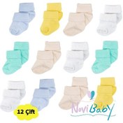 Resim Novibaby 12'li Bambu Yenidoğan Bebek Çorap I Summer Boy I Kız Erkek Bebek Çorabı Çok Renkli 