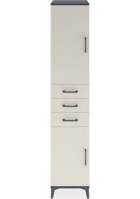 Resim Hyperion Dolap 4 Raflı 3 Çekmeceli 2 Kapaklı 44x44x221 Antrasit-aytaşı Antrasit 