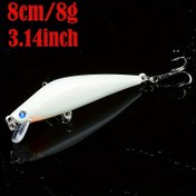 Resim Glowing Topwater Fishing Lures - Minnow Hard Bait with ABS Construction, 8cm/8g, Lifelike Swimbait, Perfect for Valentine's Day, Thanksgiving, Christmas, Halloween, New Year Festivities - Pack of 1 