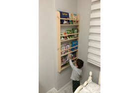 Resim Karaköse Ahşap Montessori Ahşap Çocuk Odası Eğitici Kitaplık Ahşap Bebek Çocuk Odası Duvar Rafı Kitaplık Eğitici 
