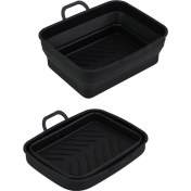 Resim Mirror32 2 Adet Yeniden Kullanılabilir Silikon Airfryer Gömlekleri DZ201/DZ401 Foodı Hava Fritöz Fırın Aksesuarları Gıda Güvenli Hava Fritöz Kasesi, B (Yurt Dışından) 