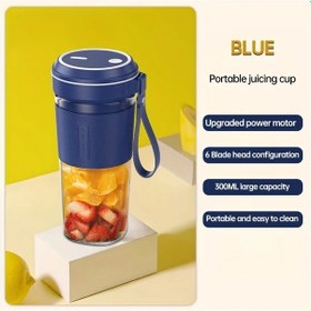 Resim Topshop1 Jkuoo Taşınabilir Elektrikli Meyve Sıkacağı 1200mah 16 Bardak 6 Bıçak Royal Blue 