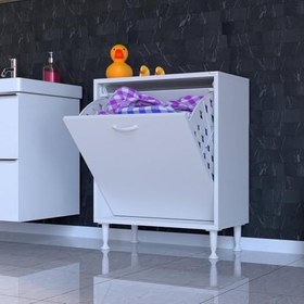 Resim Çok Amaçlı Sepetli Dolap | Banyo, Mutfak, Ayakkabılık, Oyuncak Dolabı | 14 Ölçü Seçeneği (35-100 cm) | Modüler Tasarım | 75x32,5 cm (Beyaz, 55 cm) 