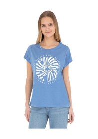 Resim U.S. Polo Assn. Kadın Baskılı T-shirt Mavi 