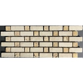 Resim Doğaltaş 10X27Cm Traverten Bordür Fileli Dekor 