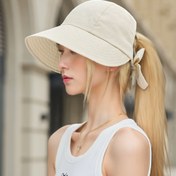 Resim Kadınlar için Hafif Hızlı Kuruyan Kova Şapka, Kurdele Detaylı - Bahar ve Yaz için Çok Yönlü Balıkçı Şapkası, Plaj Seyahatleri İçin Temel, Plaj Aksesuarı 