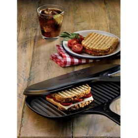 Resim Lava Izgara, Tost Makinası. Siyah Mat. Dikdörtgen. 18X26CM. 