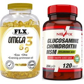 Resim Omega 3-6-9 Balık Yağı 90 Softgel & Nevfix Collagen Glutation Hyaluronic Vitamin C 120 Tablet 