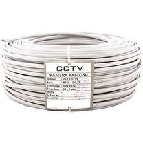 Resim Bises 100 Metre Kaliteli 2+1 0.22 MM CCTV Güvenlik Kamera Kablosu 