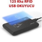 Resim EM4100 125Khz Usb Rfid Okuyucu 125 KHz RFID Manyetik Kart Anahtarlık Etiket Okuyucu Personel Takip ALK.0100.0447