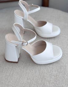 Resim GOFFSHOES Kadın Andre Platformlu Topuklu Ayakkabı - Beyaz 