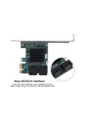 Resim Kosona Pcı-e'den Sata3.0'a 4 Port Çevirici Kart - 2u/4u Evrensel, Büyük Isı Emici, Arka Bağlantı, Grafik Kart Engelleme Olmayan Tasarım 