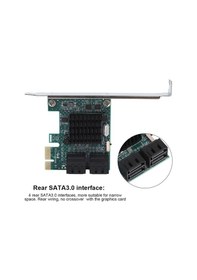 Resim Kosona Pcı-e'den Sata3.0'a 4 Port Çevirici Kart - 2u/4u Evrensel, Büyük Isı Emici, Arka Bağlantı, Grafik Kart Engelleme Olmayan Tasarım 