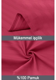 Resim Vionel Home Pamuk 2’li Çizgili Saten Yastık Kılıfı 50 x 70 cm 