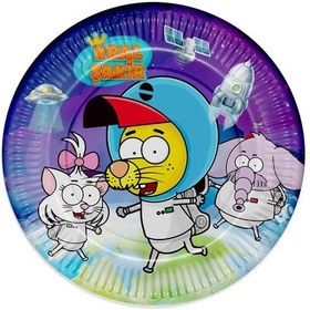 Resim Kral Şakir Uzayda Karton Tabak 23 Cm 8'Li 