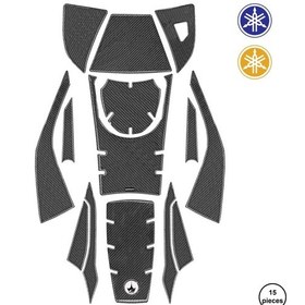 Resim Yamaha Tmax 530 Dx 2017-2020 İle Uyumlu Kaydırmaz 6d Karbon 15 Parça Tank Pad Seti Gc63 KARBON 