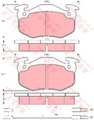 Resim TRW GDB313 Fren Balatası Ön Citroen Bx 1.1 1.4 82-92 54.7×105×18 