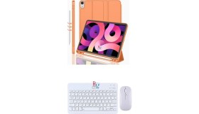 Resim Redmud Teknoloji Ipad Air 4.nesil 10.9 Inç ile Uyumlu Tablet Kılıfı ve Klavye Mouse Set Kalem Bölmeli Smart Kılıf 