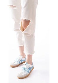 Resim M-6005 Mavi Garni Bağcıklı Termo Taban Günlük Kadın Spor Multi 