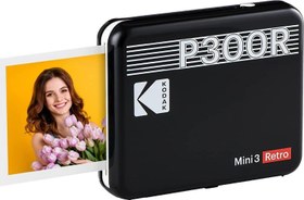 Resim Mini 3 Retro - Taşınabilir Fotoğraf Yazıcısı( Kare 8x8cm Baskı - Siyah ) Kodak