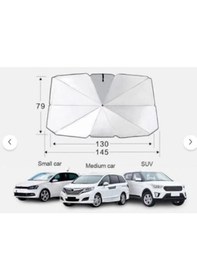 Resim Araba Güneş Gölge Koruyucu Şemsiye Oto Ön Cam Güneşlık 2. Kalite 145cm 79cm 