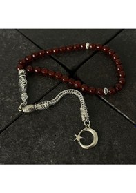 Resim Sertifikalı Kırmızı Akik 6mm 33lük Doğal Taş Tesbih 