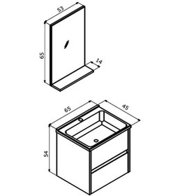 Resim Orka Düden 65 Cm Mdf Çekmeceli Teak Banyo Dolabı Takımı Teak 