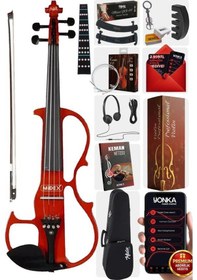 Resim Midex RCZ-606RD Elektro Keman Seti Red (Kulaklık Kablo Tuner Yastık) 