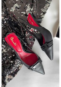 Resim Siyah Mat Siyah Kadın Klasik Topuklu Ayakkabı K01231366209 siyah 