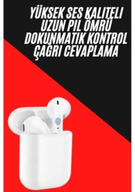 Resim Yeni Nesil Çift Mikrofonlu Dokunmatik Kablosuz Bluetooth Kulaklık 