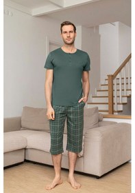 Resim Aydoğan Erkek Civan Modal Bermuda Viridian Pijama Takım 0032 Yeşil 