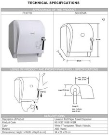 Resim Vialli K8b Rulo Kağıt Havlu Dispenseri Siyah 
