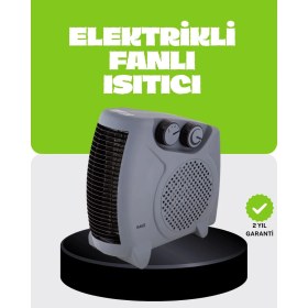 Resim Belle Fusion Mey Ithalat® Güvenli Elektrikli Fanlı Isıtıcı Termostatlı Hızlı Isıtma 