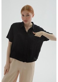 Resim Fashion Friends Bayan Gömlek 25y0515k1 Siyah Siyah 