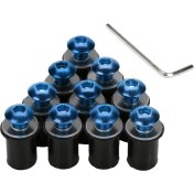 Resim 10 Parça Evrensel Ön Cam Cıvata Cıvata Vida Kiti M5 5mm Cıvata Mavi 