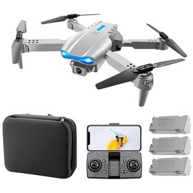 Resim Honmex K3 E99 Güncellenmiş 3 Yönlü Engellere Kaçınma Drone, 4k Çift Kamera, 3 Pil, Otomatik Kalkış/iniş, Yönsüz Mod, Gri Çanta İle 