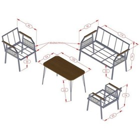 Resim Ard & Garden Daisy Makrome Örgülü 211 Masalı Kahverengi Balkon & Bahçe Mobilyası Seti Balkon Takımı Kahverengi 