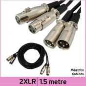 Resim Ti-Mesh 2 Xlr Mikrofon Av Ses Uzatma Kablosu - Siyah - 1,5M 