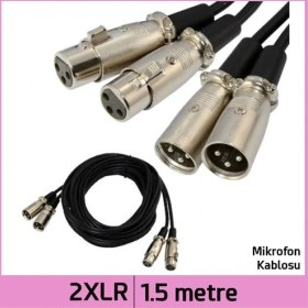 Resim Ti-Mesh 2 Xlr Mikrofon Av Ses Uzatma Kablosu - Siyah - 1,5M 