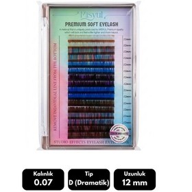Resim Misyul 0.07d Dramatik Kıvrım Renkli Mix Soft Eyelash Doğal İpek Kirpik 8-15 Mm 16'lı 